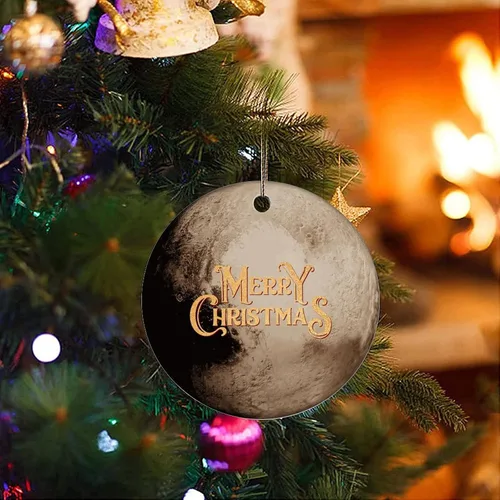 Vista 3 de Cheyan Divertido adorno de porcelana cósmico de planeta galáctico de Navidad, decoración del hogar, colgantes de Navidad, abanicos de astronomía