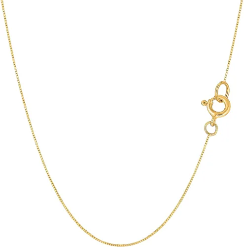 Vista 6 de Jewelry Affairs Collar de cadena de oro macizo real de 14 quilates, 0.018 in