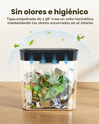 Vista 5 de Cesun Bote de basura automático de 5 galones con tapa, negro, sin contacto