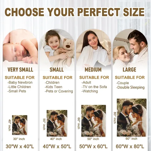 Vista 6 de Yofair - Manta personalizada con imagen y texto "I Love You" para aniversario, regalos, boda, mujeres, hombres, pareja, novio, novia, esposa y esposo