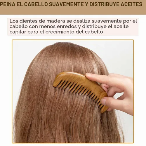 Vista 5 de Paquete de 2 peines de madera, peines para el cabello