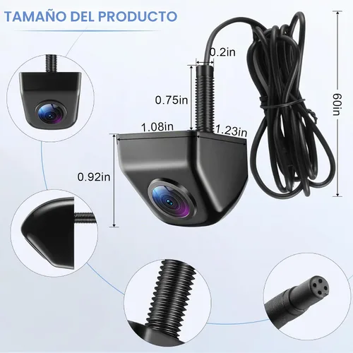 Vista 4 de LivTee Cámara frontal/de respaldo, cámara inversa, ultra gran angular HD de día y noche, cámara de visión trasera para automóvil, SUV, camioneta