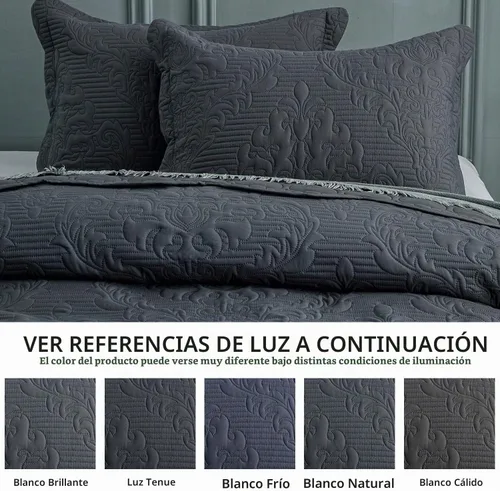 Vista 4 de CHIXIN Juego de colcha cubrecama edredón tamaño Full - Funda de cama ligera - Acolchado ultrasónico - Colcha reversible de 5 piezas - Elegante