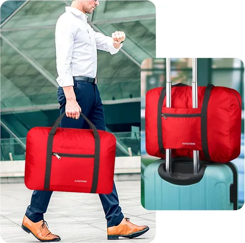 Vista 6 de F.FETIVIN Bolsa de viaje para artículos personales de 18 x 14 x 8 pulgadas para Spirit Airlines, ligera, bolsa de lona impermeable para gimnasio