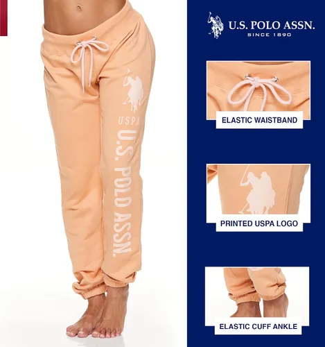 Vista 2 de U.S. Polo Assn. Pantalón pijama deportivo para mujer, esencial, de felpa francesa para dormir, descansar o correr