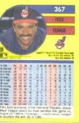 Vista 2 de 1991 Fleer Baseball Card #367 Felix Fermin
