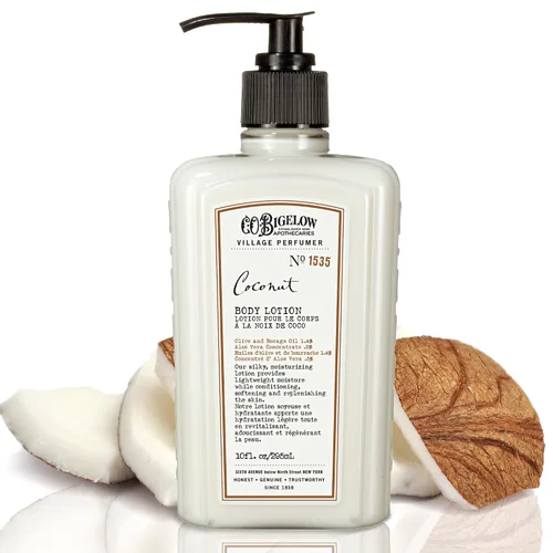 Vista 3 de C.O. Bigelow Coconut Apothecary Duo - Juego de regalo para el cuidado de la piel, gel de baño y loción corporal, jabón líquido y loción hidratante
