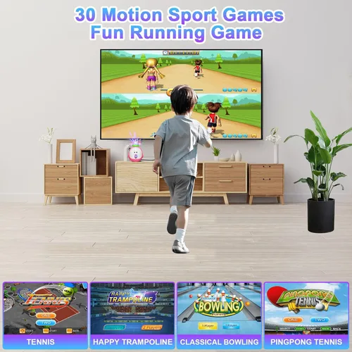 Vista 3 de Consola de juegos de TV con más de 100 juegos, 2 controles inalámbricos, HDMI Plug & Play - Incluye 30 juegos deportivos y 17 juegos de realidad