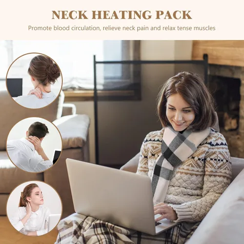 Vista 8 de LINGSFIRE - Bufanda térmica para mujeres y hombres, bufanda térmica eléctrica recargable, almohadilla térmica para el cuello, portátil, funciona