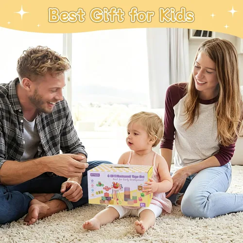 Vista 8 de Juguetes para bebés de 6 a 12 meses, juguetes Montessori 6 en 1 para niños pequeños de 1 a 3 años, juguete sensorial de cuerda sensorial para bebés