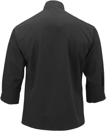 Vista 3 de Chamarra de cocina unisex Mercer Culinary con botones tradicionales, M, Negro, 1
