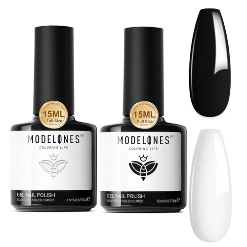 Vista 11 de modelones Juego de Base y Capa Superior para Esmalte de Uñas en Gel, 3 Piezas Base de Goma y Capa Superior de Gel Transparente Brillante y Mate a