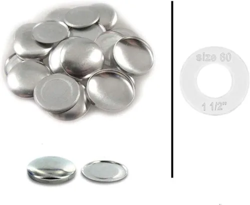 Vista 10 de i Craft for Less - Botones tamaño 60 (1 1/2") para cubrir/autocubrir botones con respaldo de alambre – Cantidad 25 (con plantilla de plástico)