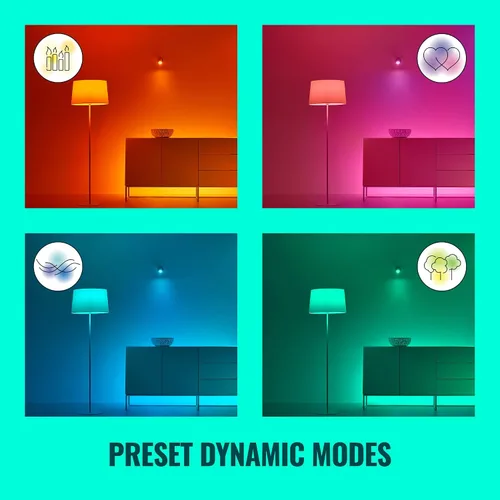 Vista 4 de WiZ Connected Kit de base de tira de luz LED de 13 pies + extensión, tira de luz LED multicolor que cambia de color para tu hogar inteligente