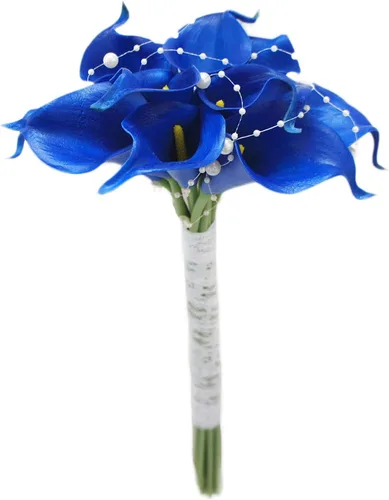 Vista 10 de Mini ramos de flores artificiales de 15 pulgadas con 10 tallos (Auroral)
