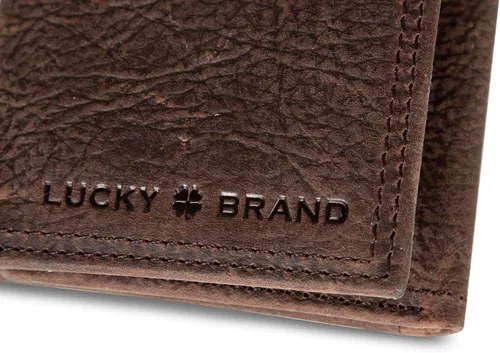 Vista 3 de Lucky Brand Men's Trifold Wallet ID Window Card Slots Genuine Leather Organization Durable Stylish