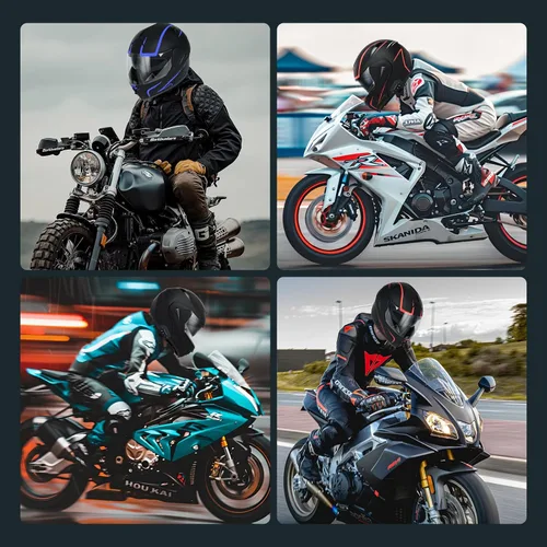 Vista 7 de Casco modular Bluetooth para motocicleta, aprobado por DOT, doble visera, abatible, de cara completa, con Bluetooth, casco de motocicleta integrado