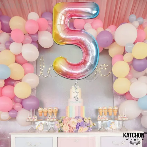 Vista 1295 de KatchOn Globo negro del número 1 de 40 pulgadas, globo de feliz cumpleaños Large Mylar Number One Balloon for 1st Birthday Decorations, Foil