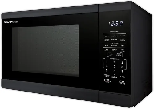 Vista 12 de SHARP Horno microondas para encimera con plato giratorio extraíble de 12.4 pulgadas, 1100 vatios, 1.4 pies cúbicos, color negro