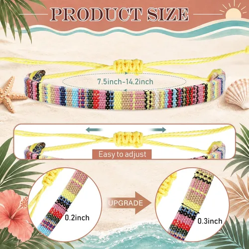 Vista 2 de Yinkin 18 Pcs Boho Surfer Ankle Bracelets for Women Men