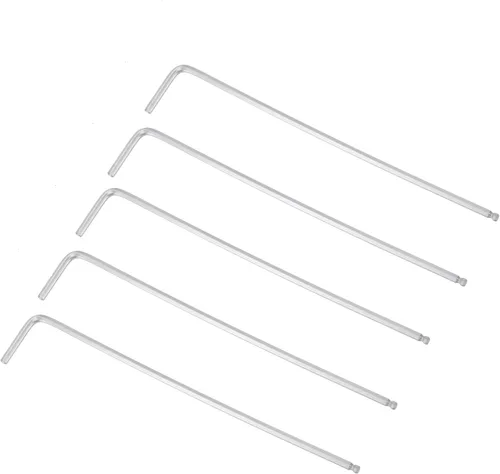 Vista 7 de uxcell Llave hexagonal de extremo de bola de 1/4", herramienta de reparación de brazo largo en forma de L 40Cr, SAE 5 piezas
