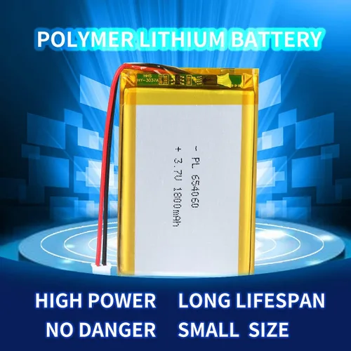 Vista 4 de 3.7V 1800mAh 654060 batería de iones de polímero de litio batería recargable Lipo con conector de paso de PH 0.079 in