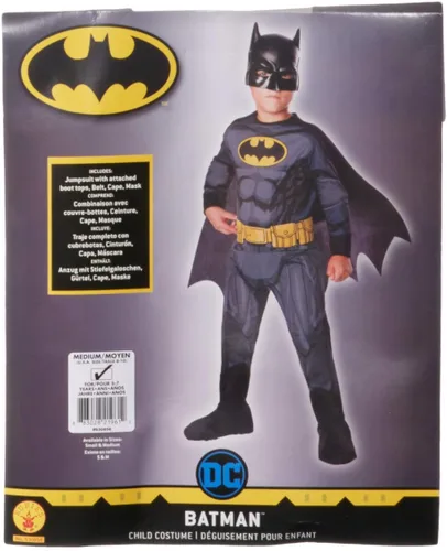Vista 2 de Rubie's Costume 630856-M Disfraz de Batman de Dc Comics para niños, mediano, multicolor