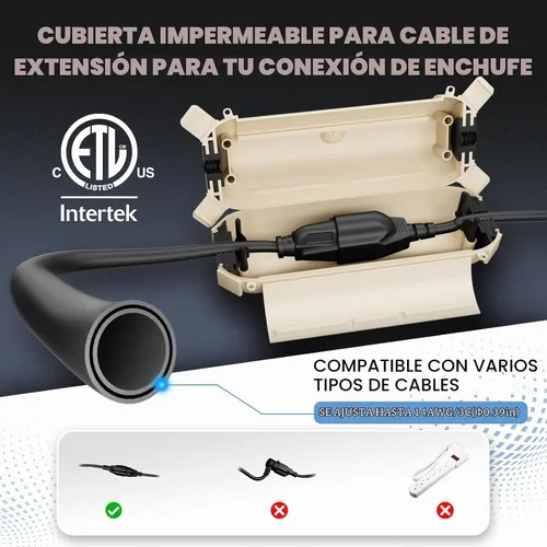Vista 2 de [Paquete de 3] Flemoon - Cubierta de seguridad para cable de extensión para Almendra
