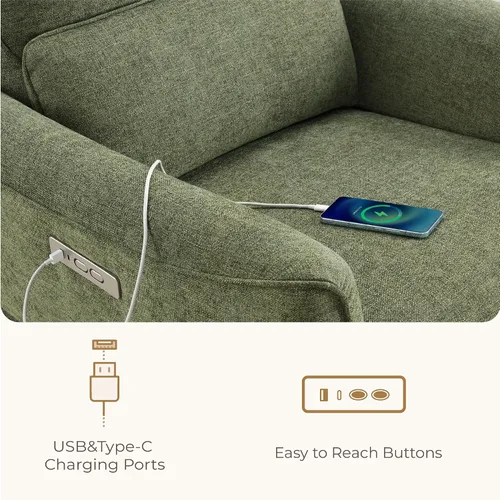Vista 12 de CHITA Silla reclinable giratoria eléctrica, mecedora para guardería, verde