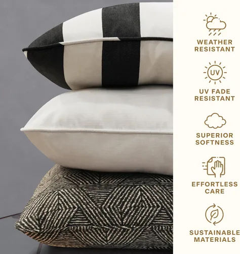 Vista 6 de Honeycomb Juego de almohadas lumbares para exteriores, 22 pulgadas de ancho x 12 pulgadas de largo, almohadas lumbares para exteriores Courtyard Geo