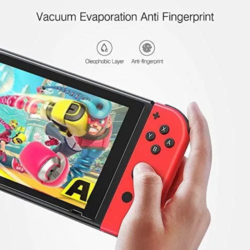 Vista 4 de PERFECTSIGHT Protector de pantalla de vidrio templado antideslumbrante antideslumbrante compatible con Nintendo Switch OLED de 7 pulgadas