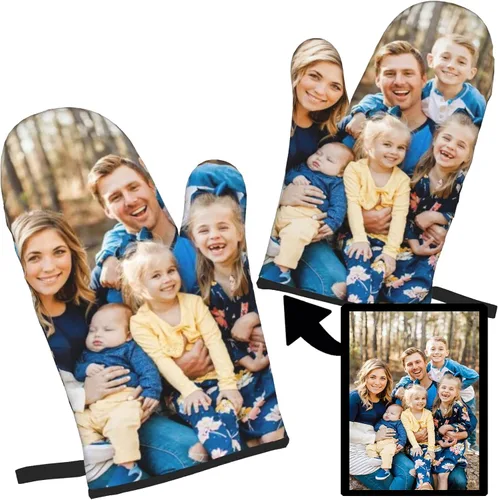 Vista 14 de Manoplas de horno personalizadas y agarraderas personalizadas con tu cara, regalos de repostería para mujeres para cocinar en la cocina, barbacoa