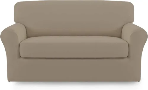 Vista 57 de Easy-Going - Funda elástica de microfibra de 2 piezas para sofá, funda suave de elastano, lavable, parte inferior elástica, protector para muebles