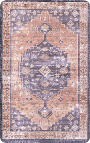 Vista 3 de nuLOOM Tapete cómodo para cocina o lavandería estilo oriental vintage, 2 x 3, azul