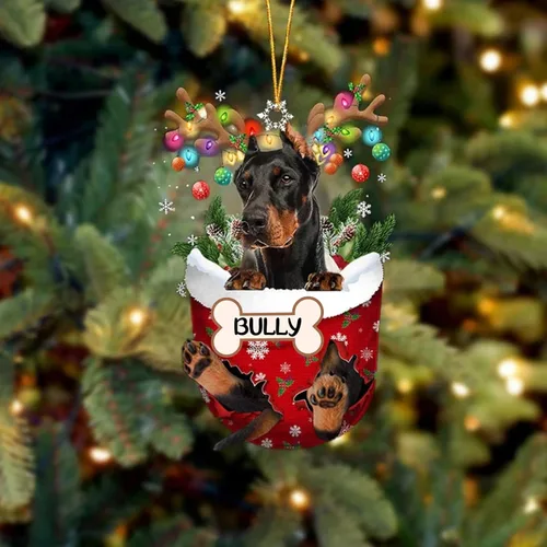 Vista 204 de IZI POD Affenpinscher Adorno de Navidad personalizado para perro, adorno de bolsillo de nieve para perro para árbol de Navidad, adorno acrílico