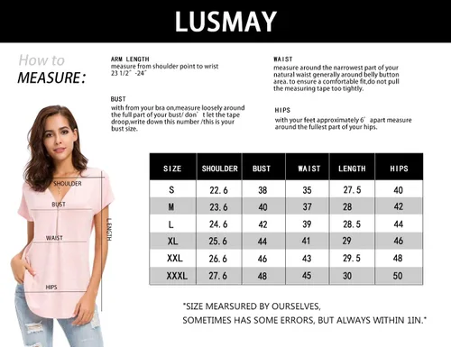 Vista 7 de LUSMAY Blusa casual de manga corta con cuello en V y cremallera para mujer