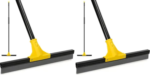 Vista 11 de Escurridor de Piso con Mango Telescópico Largo de 59'', Escoba de Goma Resistente de 18" para Hormigón, Azulejos de Baño, Garaje, Terraza