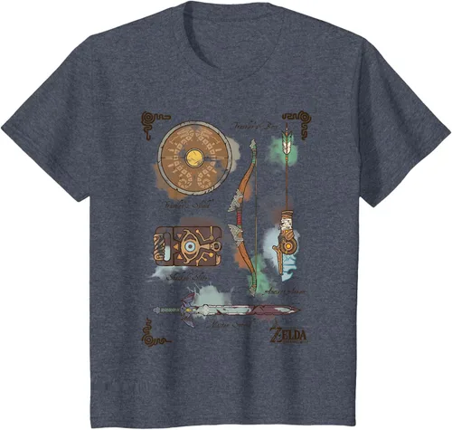 Vista 19 de Zelda Breath of The Wild Link Inventory - Camiseta gráfica Gris Oscuro