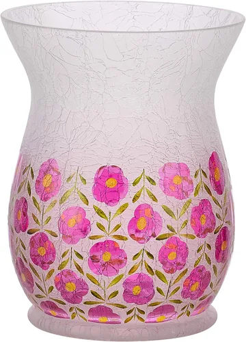 Vista 8 de Pavilion - Bandeja para velas de vidrio esmerilado floral pintada a mano, 7.25 pulgadas