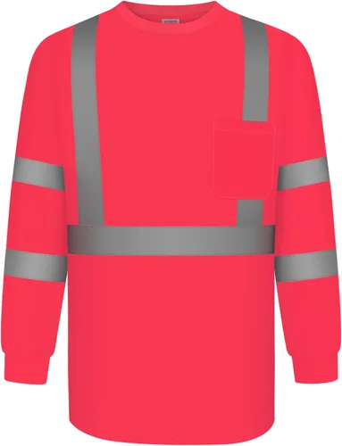 Vista 18 de TCCFCCT Camisas de seguridad para hombre reflectantes Clase 3 de manga larga de alta visibilidad, camisas de alta visibilidad para hombre y mujer