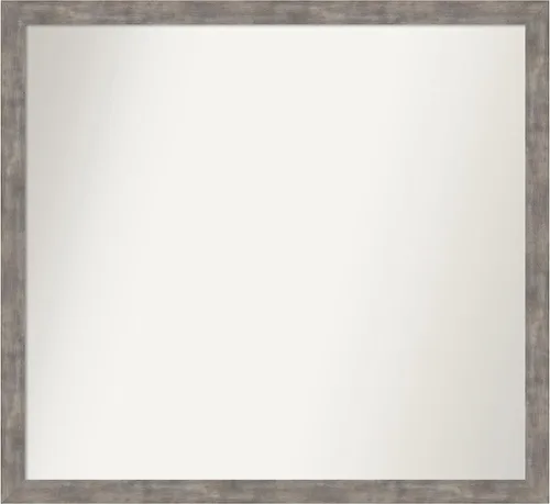 Vista 128 de Amanti Art Silver Bathroom Mirror for Over Sink, 26x45 Custom Made Marred Pewter Rectangle Vanity Mirror, Oversize Casual Wood Frame, Hangs Estaño