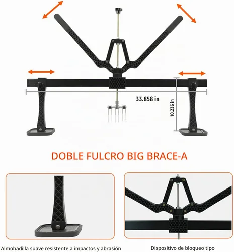 Vista 8 de Kit de palanca de extracción de abolladuras de 850 mm para coche, 6 ganchos de garra con anillos de aluminio para carrocería (Negro)