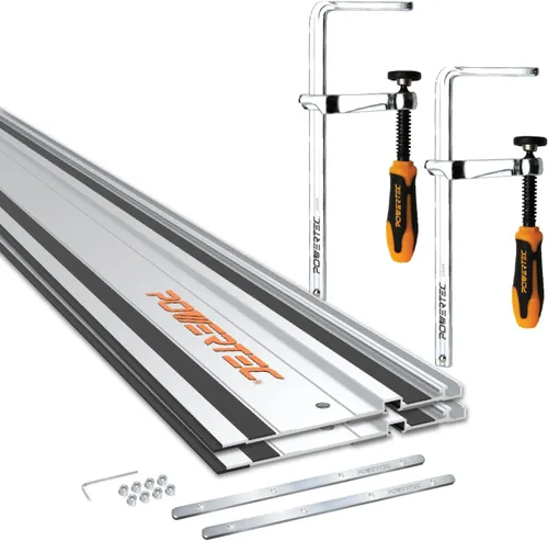 Vista 7 de POWERTEC 71994 Topes de riel guía para sierra de carril (2 unidades) - Compatible con rieles guía Festool, Makita, Milwaukee, Kreg y POWERTEC
