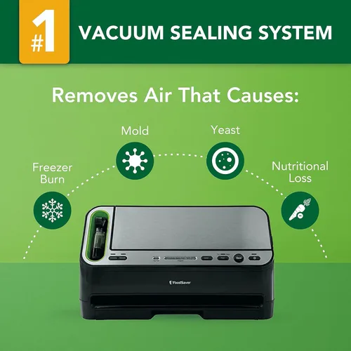Vista 3 de FoodSaver Sistema de sellado al vacío V4400 + recipientes para conservar alimentos (paquete de 2)