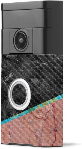 Vista 12 de MightySkins - Piel de fibra de carbono para timbre de video con anillo – Madera abstracta Acabado de fibra de carbono texturizado protector