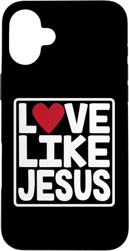 Vista 22 de iPhone 16 Love Like Jesus Valentines Day Heart Case
