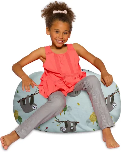 Vista 43 de Posh Creations - Sillón puff para niños, adolescentes y adultos, incluye funda extraíble y lavable a máquina, tamaño mediano de 27 pulgadas, lona