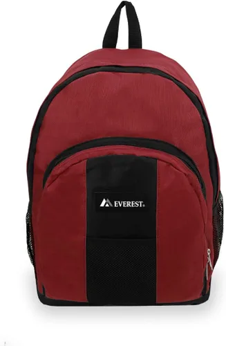 Vista 2 de Everest Equipaje Mochila con frontal y bolsillos laterales, BermellónNegro), BP2072-BURGBK
