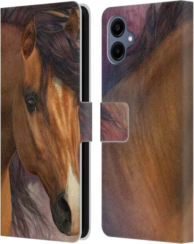 Vista 334 de Head Case Designs Officially Licensed Laurie Prindle A Morgan Christmas Western Stallion Leather Wallet Case Compatible with Samsung Galaxy A07 4G