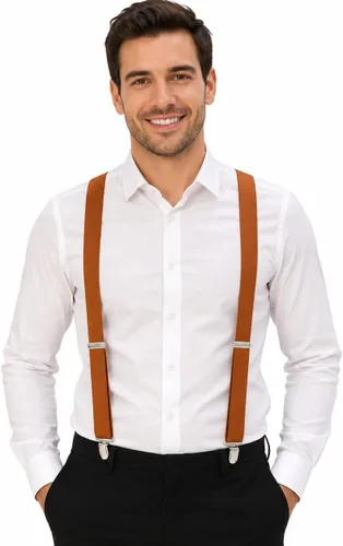 Vista 16 de Dibi Suspenders for Men Heavy Duty 1" Y-Back Adjustable Strong Metal Clips Negro